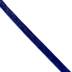 FITA VELUDO GLITTER - AZUL ROYAL - 10MM - 1 METRO