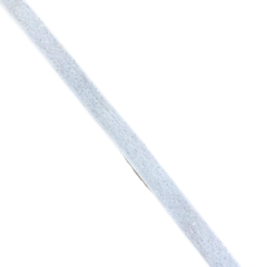 FITA VELUDO GLITTER - CINZA CLARO - 10MM - 1 METRO