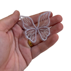 APLIQUE BORBOLETA DELICADA BRILHO LILÁS - 5CM - 2 UNIDADES