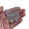 APLIQUE BORBOLETA DELICADA BRILHO AZUL - 5CM - 2 UNIDADES