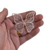 APLIQUE BORBOLETA DELICADA BRILHO ROSA - 5CM - 2 UNIDADES