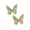 APLIQUE BORBOLETA PAETÊ AMARELO ORGANZA - 4CM - 2 UNIDADES