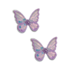 APLIQUE BORBOLETA PAETÊ LILÁS ORGANZA - 4CM - 2 UNIDADES