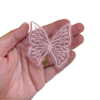 APLIQUE BORBOLETA BORDADA ROSA ORGANZA - 6CM - 2 UNIDADES