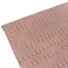 MANTA STRASS PÉROLA ROSA BEBÊ - 2 FILEIRAS - 1CM