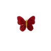 APLIQUE BORBOLETA GLITTER NATAL ACRÍLICO ADL - 4CM - COR VERMELHA - 1 UNIDADE