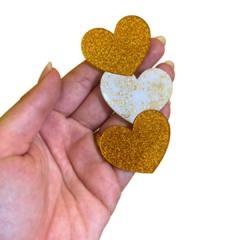 APLIQUE CORAÇÃO BRANCO ACRILICO ADL NATAL- ARCO - 10x5CM - 1 UNIDADE - comprar online