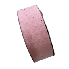 FITA VELUDO GOTAS - ROSA MÉDIO - 38MM - 1 METRO