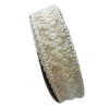 FITA ORGANZA BORDADA FLORES - OFF WHITE - 38MM - 1 METRO