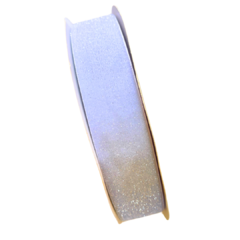 FITA VELUDO GLITTER - BRANCA - 38MM - 1 METRO