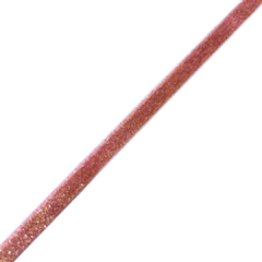 FITA VELUDO GLITTER - ROSÉ - 10MM - 1 METRO