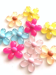 APLIQUE FLOR RESINA BRILHA NO ESCURO PINK - 2 UNIDADES - comprar online