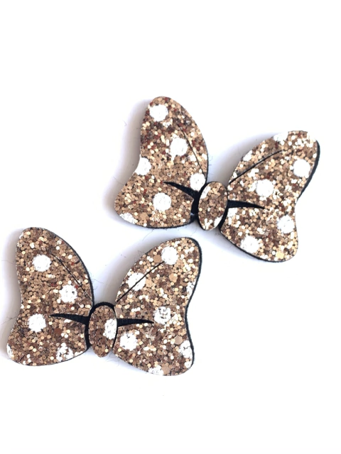 APLIQUE LAÇO MINNIE DOURADO LONITA - 2 UNIDADES