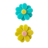 APLIQUE FLOR DUPLA ADL - 3,5CM - AMARELO E VERDE - 2 UNIDADES