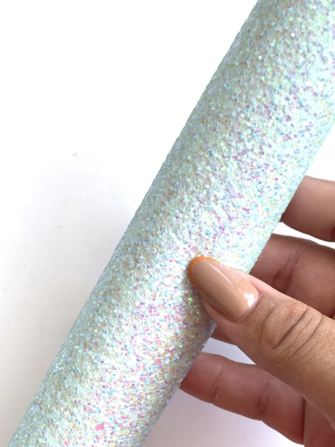 LONITA GLITTER VERDE ÁGUA - 25X40CM - 1 FOLHA