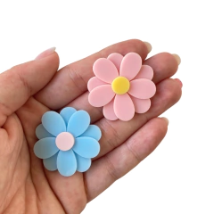 APLIQUE FLOR DUPLA - 3,5CM - ROSA E AZUL - 2 UNIDADES - comprar online