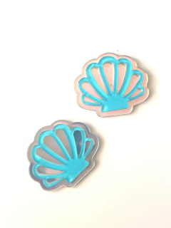 APLIQUE CONCHA SEREIA ACRÍLICO AZUL - 2 UNIDADES - comprar online