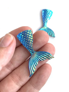 APLIQUE CAUDA SEREIA VERDE HOLOGRÁFICA - 2 UNIDADES