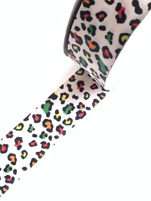 FITA GORGURÃO ANIMAL PRINT NEON -38MM - 5M