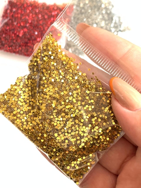 APLIQUE CONFETE GLITTER DOURADO BOLINHA - 10 GRAMAS