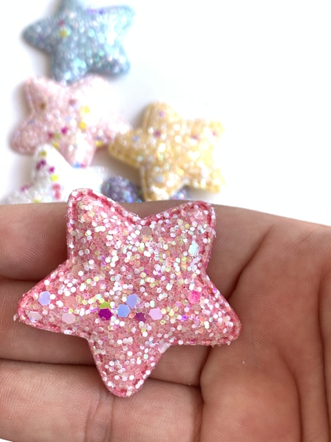 APLIQUE ESTRELA BRILHA NO ESCURO ROSA INTERMEDIÁRIO- 2 UNIDADES