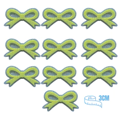 KIT APLIQUE LAÇO GLITTER ACRILICO ADL - AMARELO - COLEÇÃO CANDY - 3CM - 10 UNIDADES - comprar online