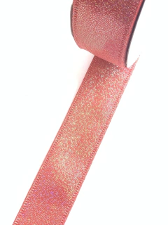 FITA CETIM GLITTER VERMELHA - 38MM - 3M