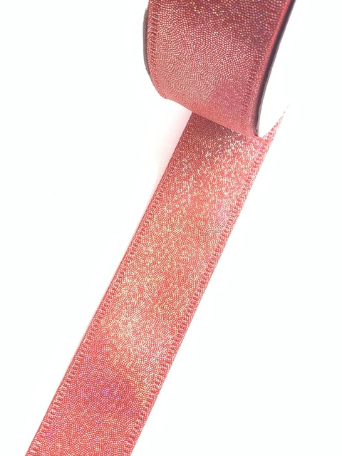 FITA CETIM GLITTER VERMELHA - 38MM - 3M