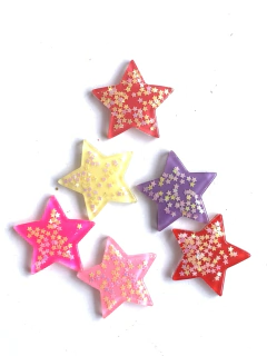 APLIQUE ESTRELA GLITTER ESTRELINHA ROSA CHICLETE - 2 UNIDADES - comprar online