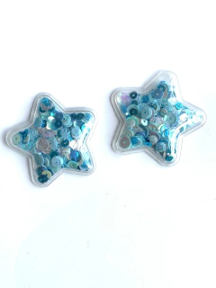 APLIQUE ESTRELA TRANSPARENTE AZUL TURQUESA - LANTEJOULAS - 2 UNIDADES - comprar online