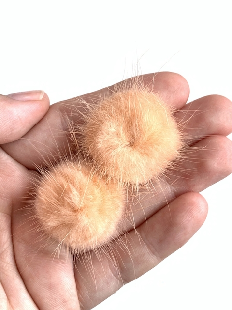 POMPOM RETO PÊLO SALMON - 2 UNIDADES - 2,5CM