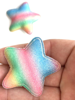 APLIQUE ESTRELA TIE DYE LISTRADA 4 - 2 UNIDADES