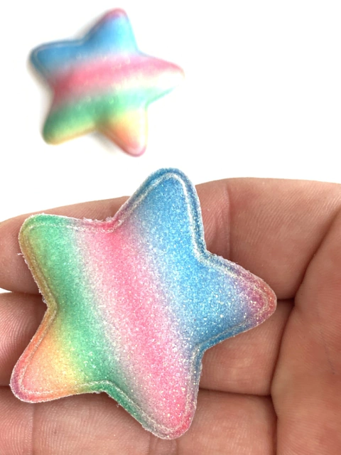 APLIQUE ESTRELA TIE DYE LISTRADA 4 - 2 UNIDADES