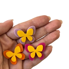 KIT BORBOLETA CORES FORTES ADL - 2,5CM - 3 UNIDADES - comprar online