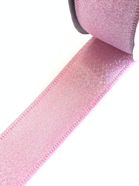 FITA CETIM GLITTER ROSA - 38MM - 3M