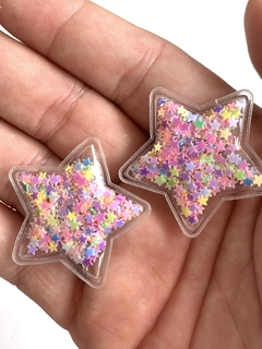 APLIQUE ESTRELA MINI TRANSPARENTE FURTACOR - 2 UNIDADES - comprar online