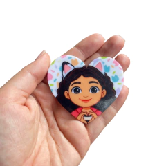 APLIQUE GABBY CORAÇÃO GATINHOS ACRILICO ADL IMPRESSO - ARCO - 6CM - 1 UNIDADE na internet