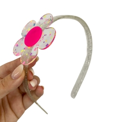 APLIQUE FLOR BIG NEON ACRÍLICO ADL - 6CM - 1 UNIDADE - Aplique de Laço