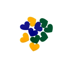 KIT MINI CORAÇÃO COPA ADL - BRASIL - 1,5CM - 10 UNIDADES