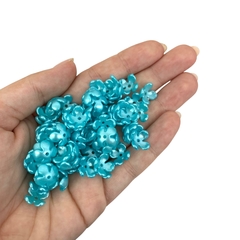 FLOR ARAMADO AZUL PEROLADA - 10MM - 10 GRAMAS - comprar online