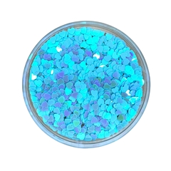 APLIQUE CONFETE GLITTER CORAÇÃO AZUL G - 10 GRAMAS