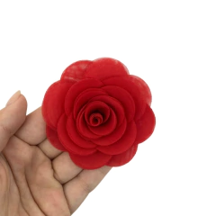 FLOR ORGANZA (VOIL) VERMELHA - 6CM - 1 UNIDADE - comprar online