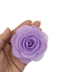 FLOR ORGANZA (VOIL) LILÁS - 6CM - 1 UNIDADE - comprar online