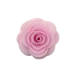 FLOR ORGANZA (VOIL) ROSA INTERMEDIÁRIO - 7CM - 1 UNIDADE