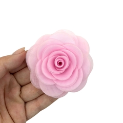 FLOR ORGANZA (VOIL) ROSA INTERMEDIÁRIO - 7CM - 1 UNIDADE - comprar online