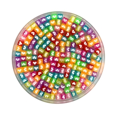 MIÇANGA CUBO CORAÇÃO COLORIDO TRANSLUCIDO - 6X6MM - 20 GRAMAS