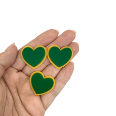 KIT CORAÇÃO AMARELO E VERDE DUPLO COPA ADL - 2,5CM - 3 UNIDADES - comprar online