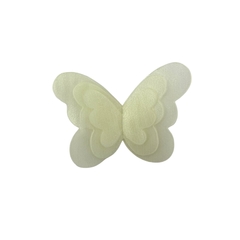BORBOLETA VOIL TRÊS CAMADAS OFF WHITE - 6,5X4,5CM- 1 UNIDADE