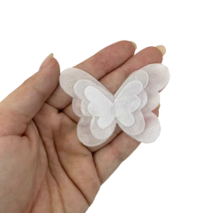 BORBOLETA VOIL TRÊS CAMADAS BRANCA - 6,5X4,5CM- 1 UNIDADE - comprar online