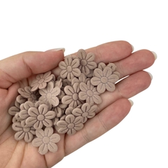 APLIQUE FLOR MARGARIDA TECIDO BEGE CLARO - 50 UNIDADES - comprar online